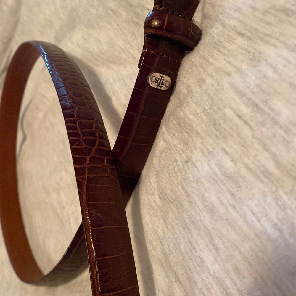 Brown Ralph Lauren Alligator Belt ~ Real Italian Leather